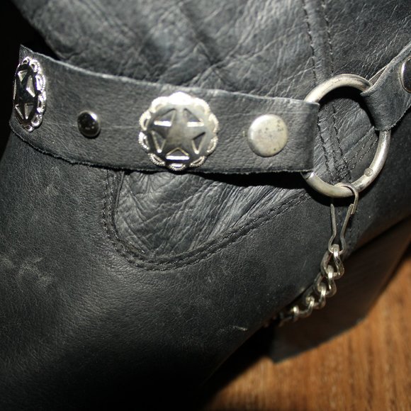 Handcrafted Dingo Black Faux Leather Western Cowgirl Boots size 9 wide - Picture 8 of 9